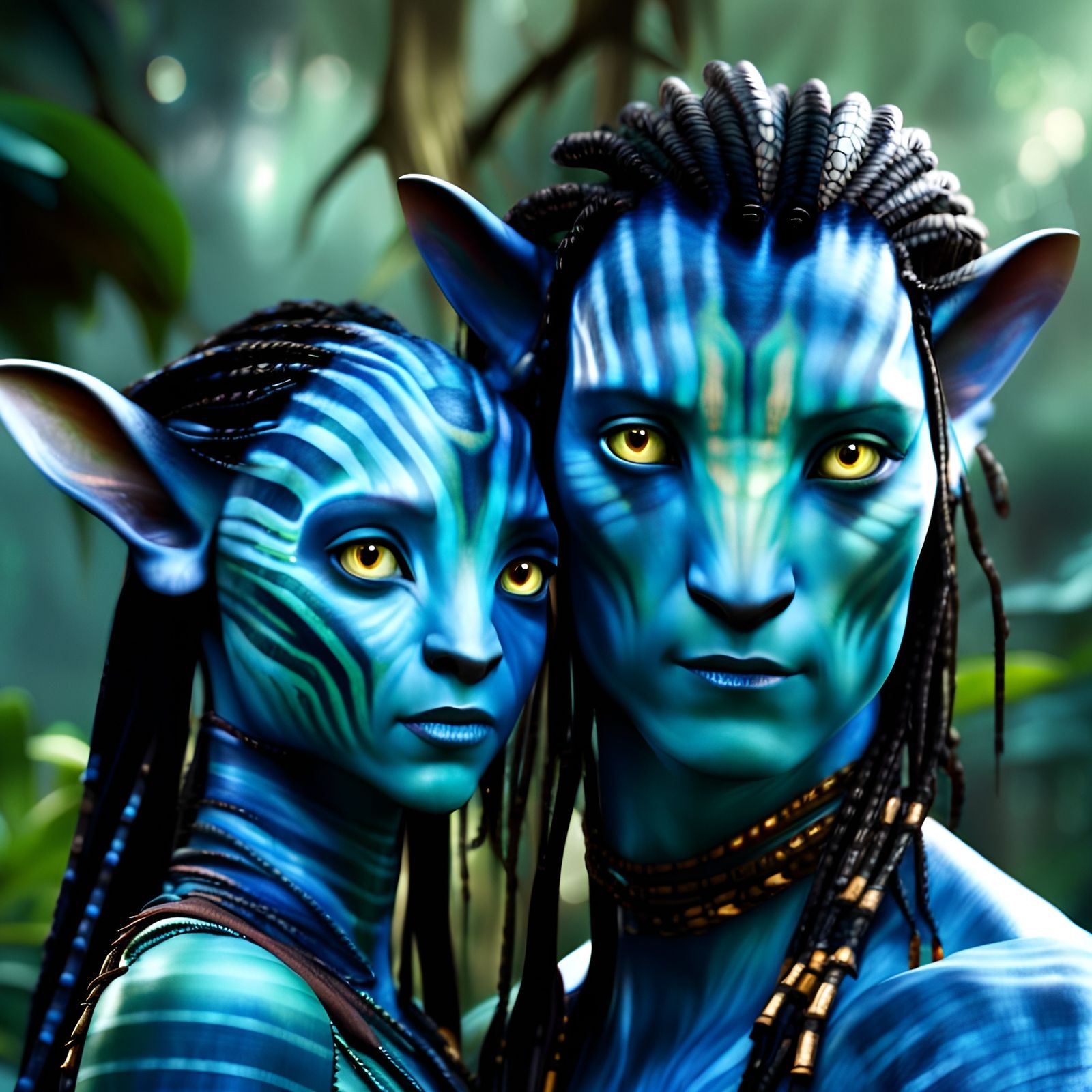 Avatar's Jake Sully and Neytiri in Nature