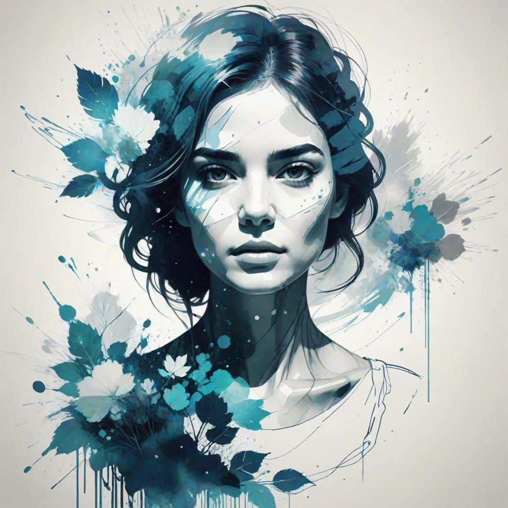 Surreal Woman Emerges from Artistic Double Exposure