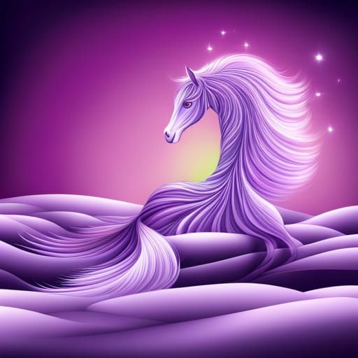 Sparkly Lilac Horse in Abstract 3D Rendering