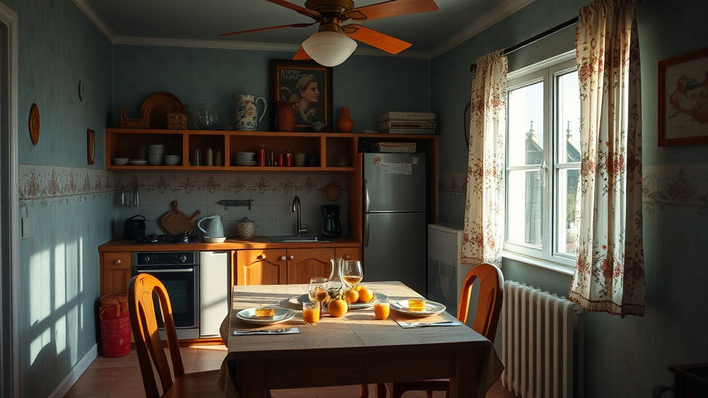 dapur yang berantakan, tidak ada orang satupun