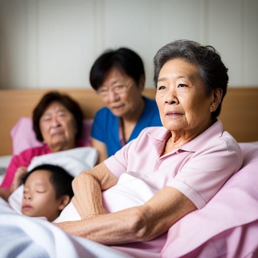 Touching Scene of Grandma with Grandchildren