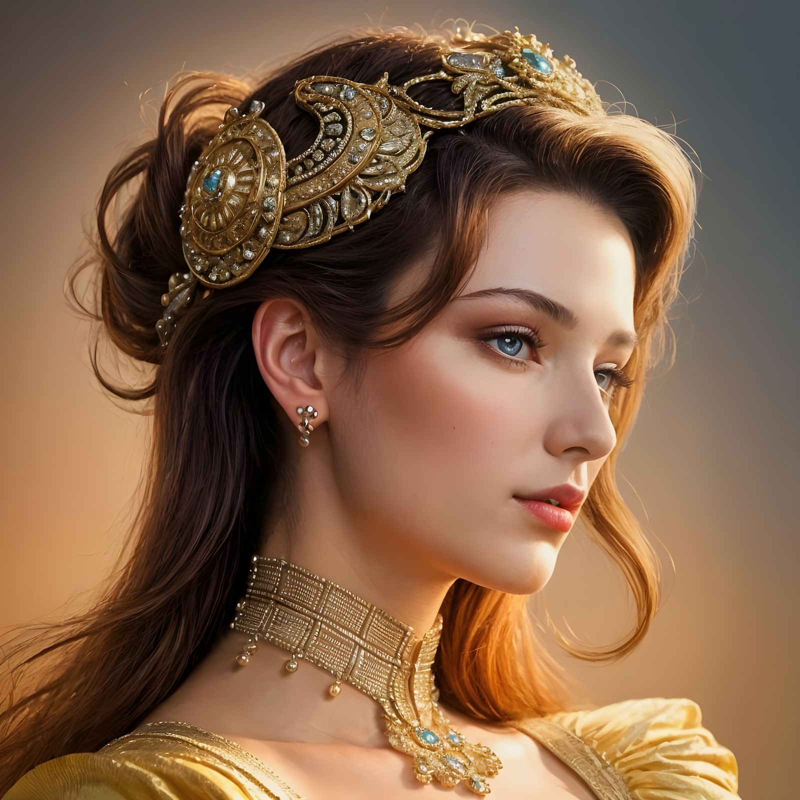 Glamorous Woman Basks in Art Deco Impressionism