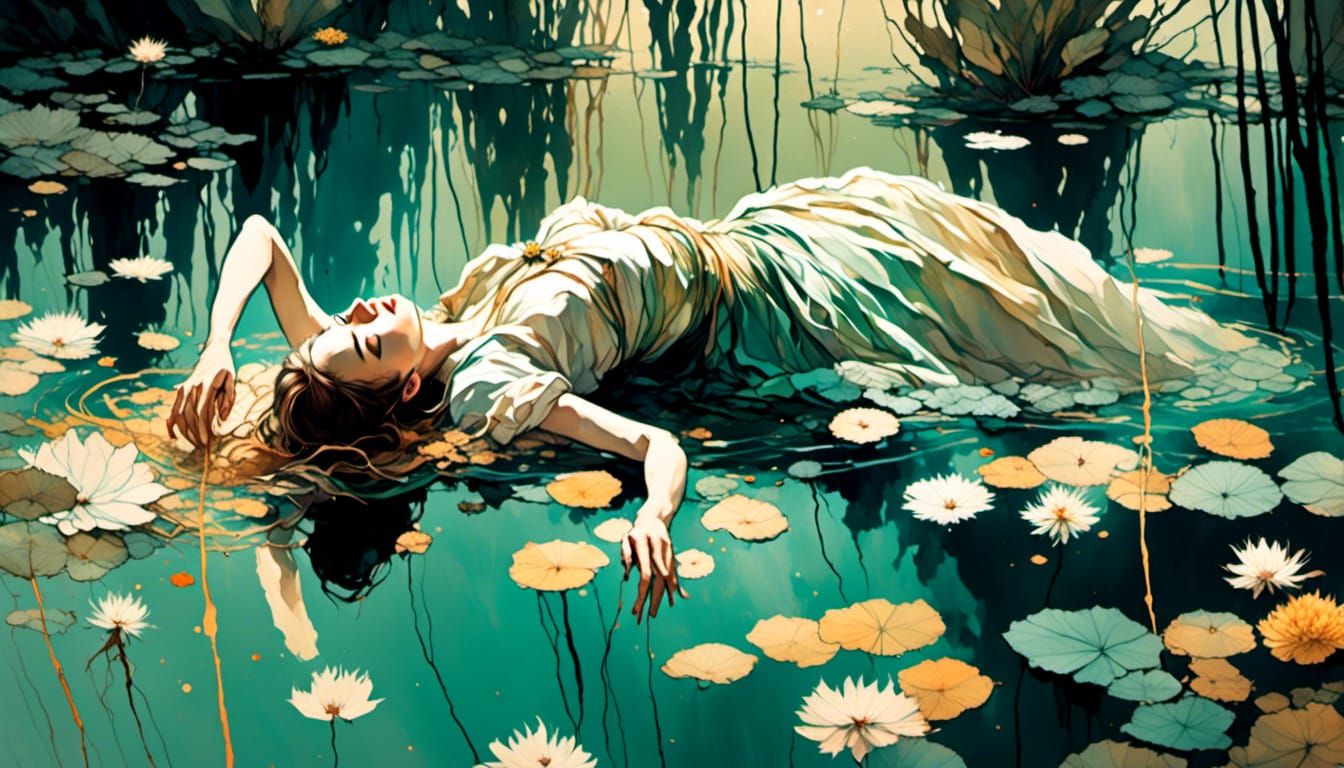 Woman in Floral Pond, Anime Key Visual
