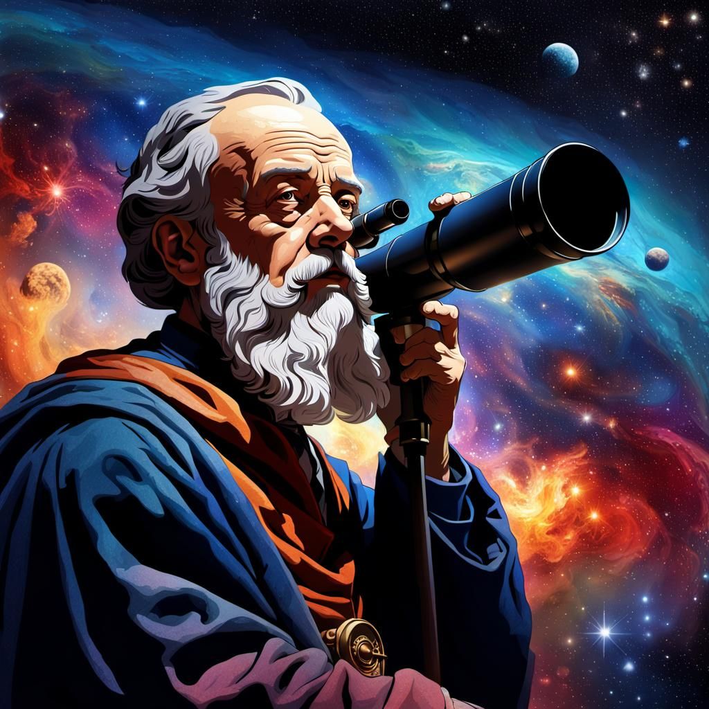 Galileo Galilei Gazing at the Cosmos