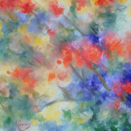 Gouache Style Impressionist Painting on Canvas