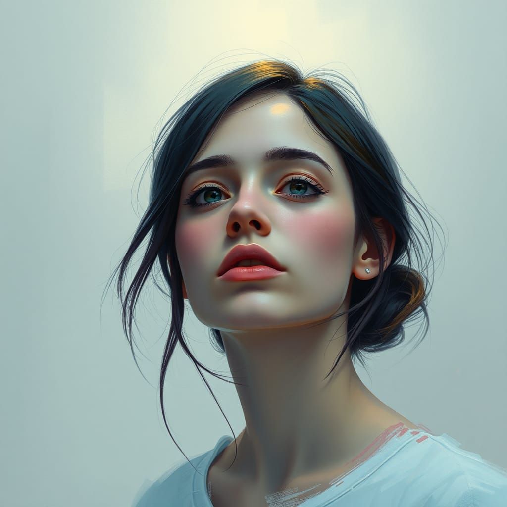 Serene Woman Portrait in Digital Art Style