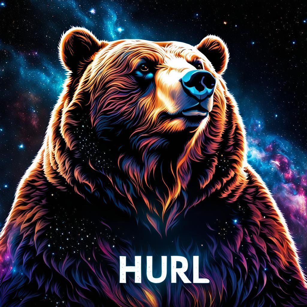 Obese Bear with HURL Sign in Digital Art