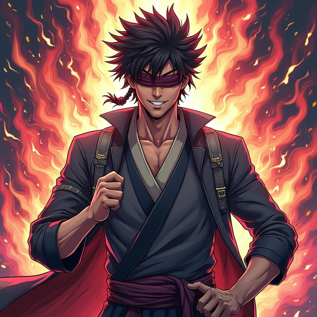 Victorious Anime Character in Bold Digital Art Style