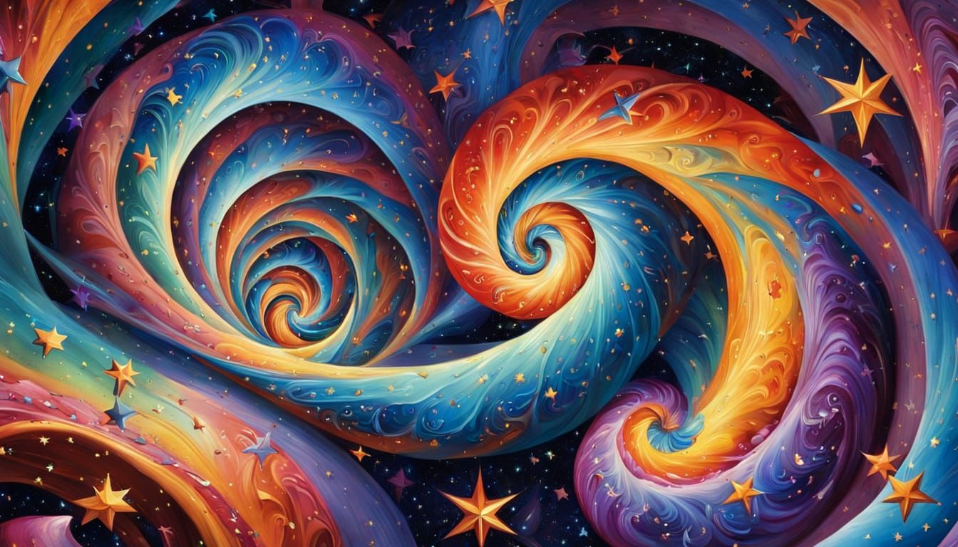 Vortexes of Stars in Intense Rainbow Colors