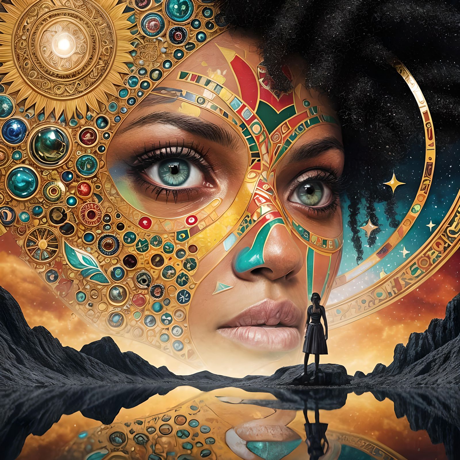 Surreal Abstract Portrait with North African Colors