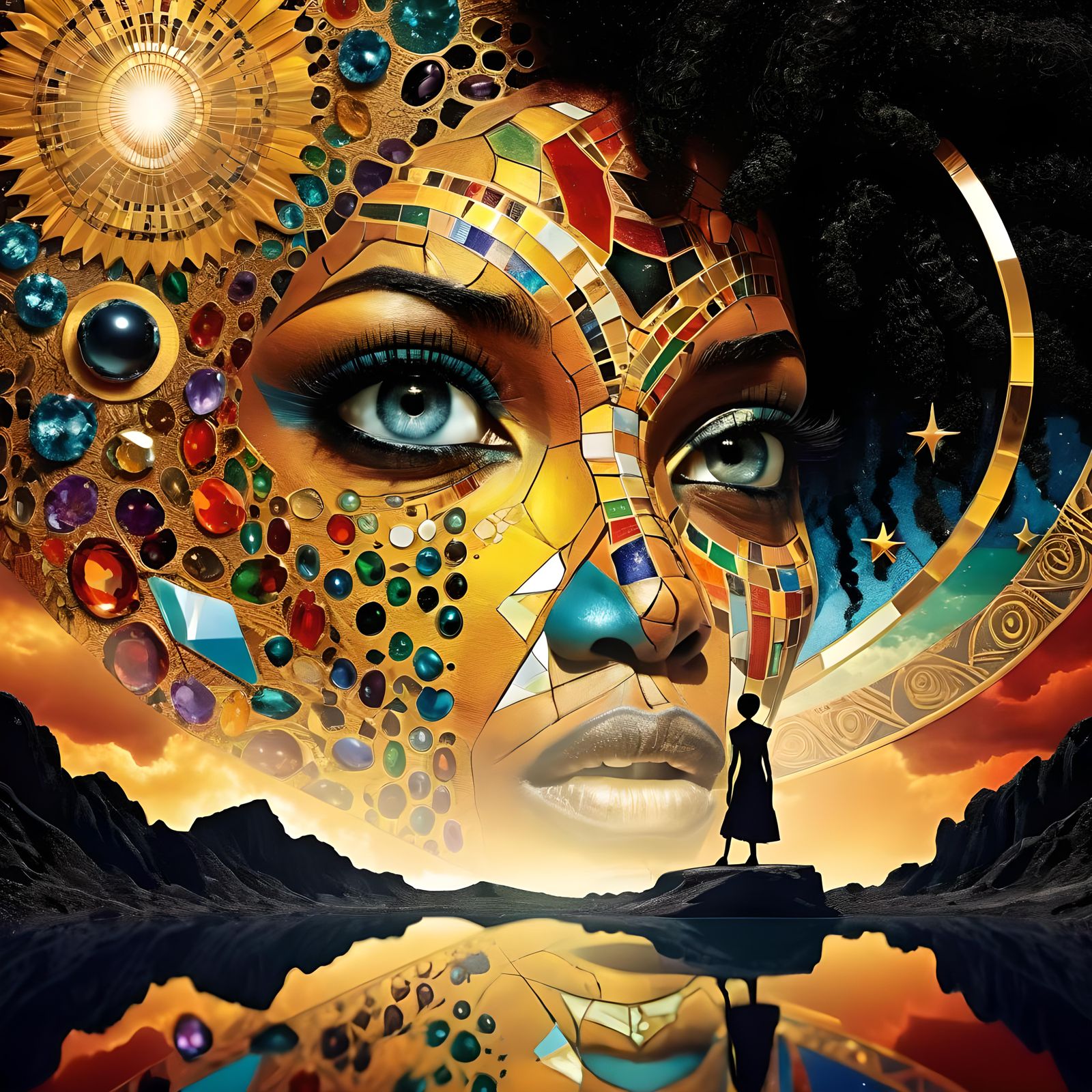 Abstract North African Anime Gem Tattoo Design