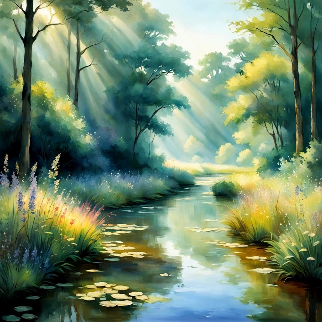 Vibrant Watercolor Daybreak