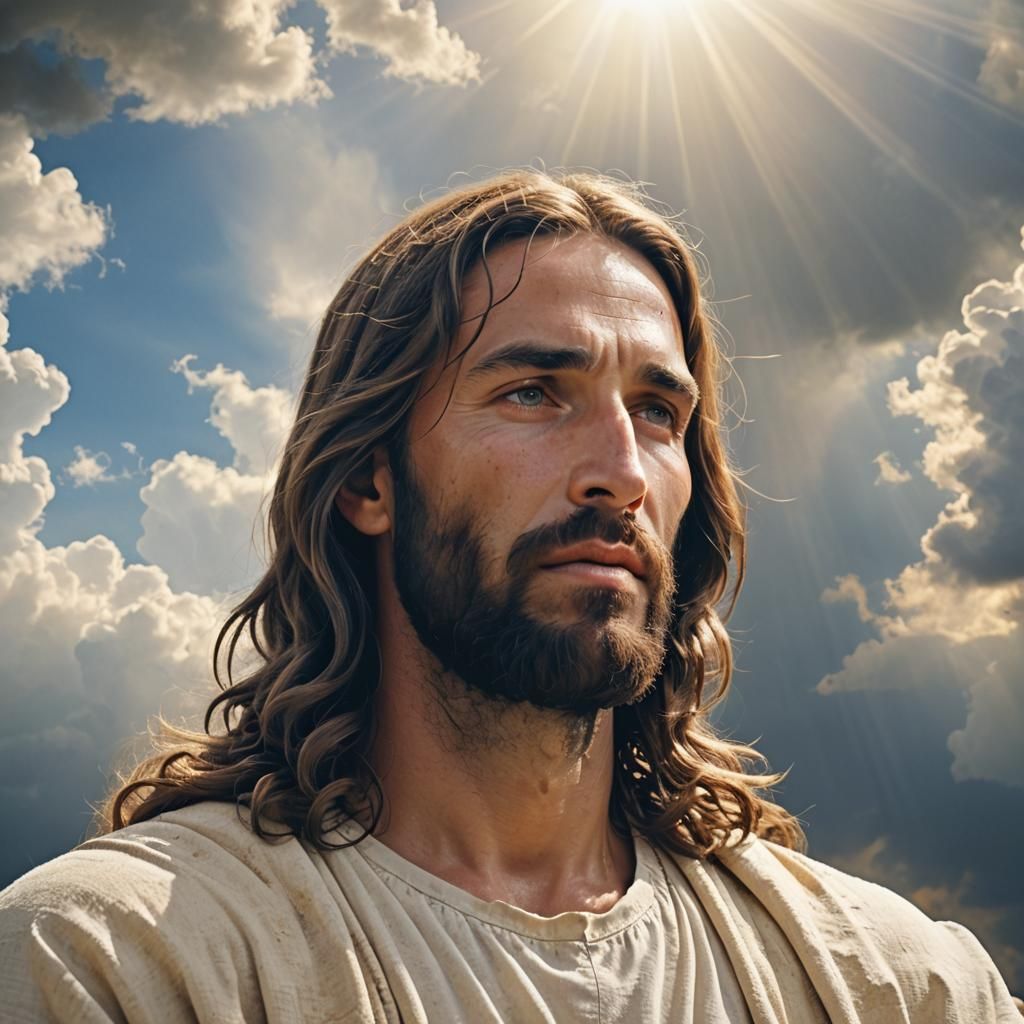 Divine Jesus Weeping in Heavenly Light