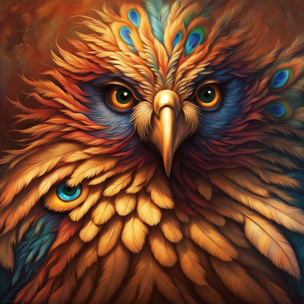 Royal Phoenix Bird Day Celebration in Splash Art Style