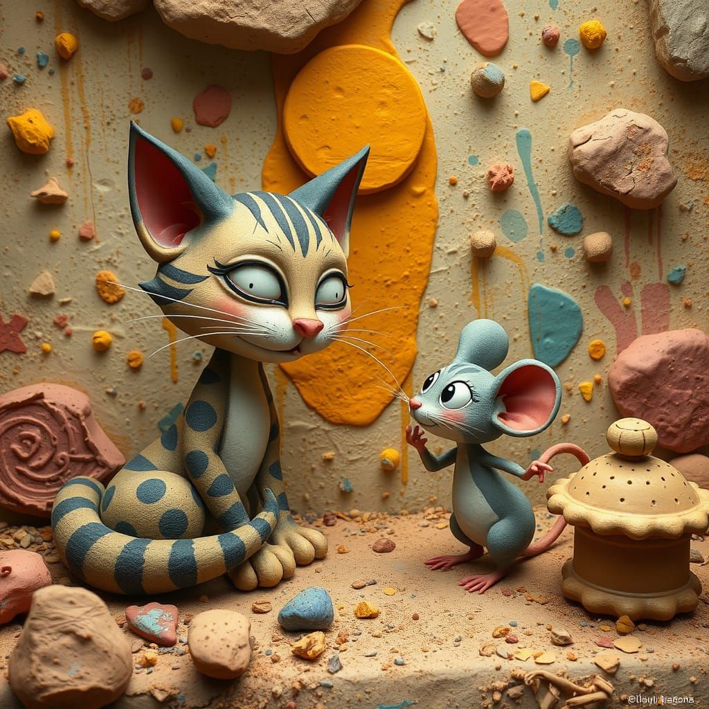 Clay Day, cat and mouse