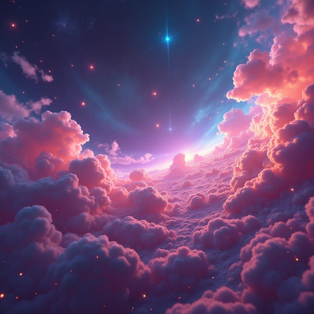 Cosmic Aether Swirls in Iridescent Glory