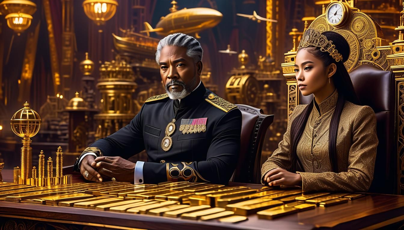 King Midas' Steampunk Throne of Gold