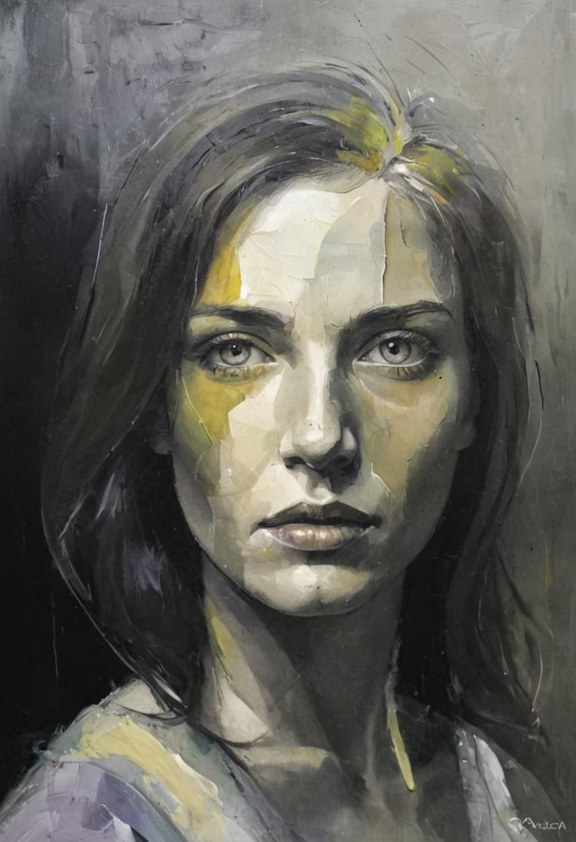 Abstract Face Painting in Flowing Picasso Style