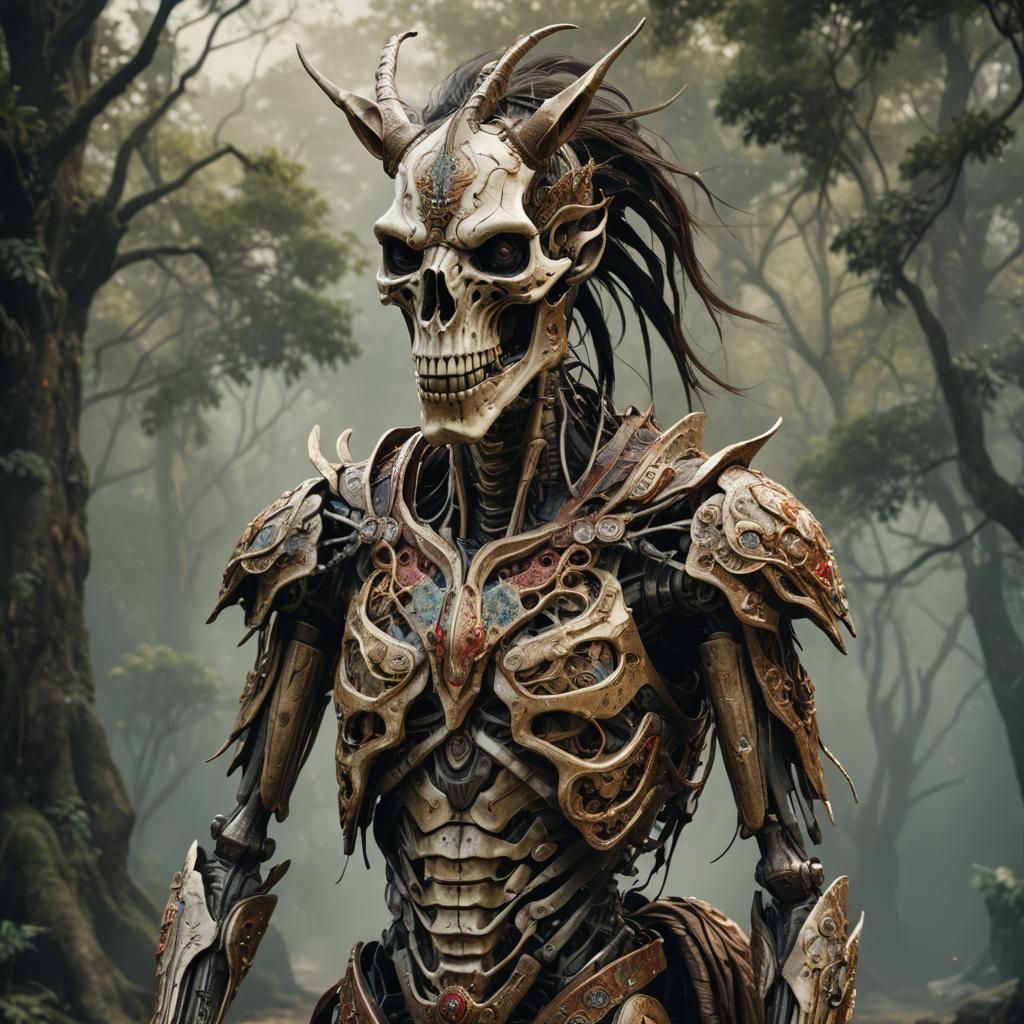 Hyperrealistic Portrait: Filipino Humanoid Horse Hybrid