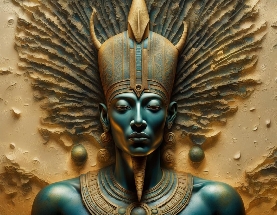 Osiris, God of Underworld: Visionary Art in Fractal Style
