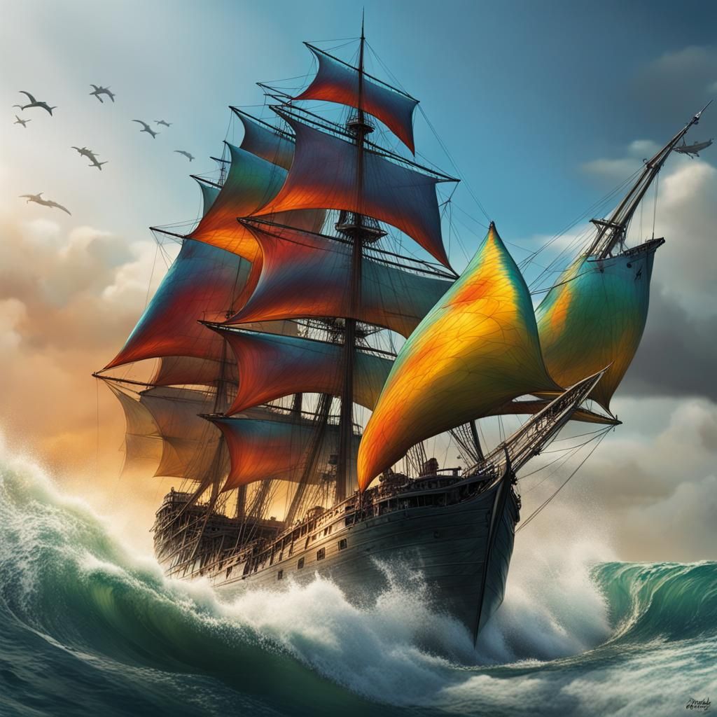 Hyperrealistic Flying Dutchman Concept Art