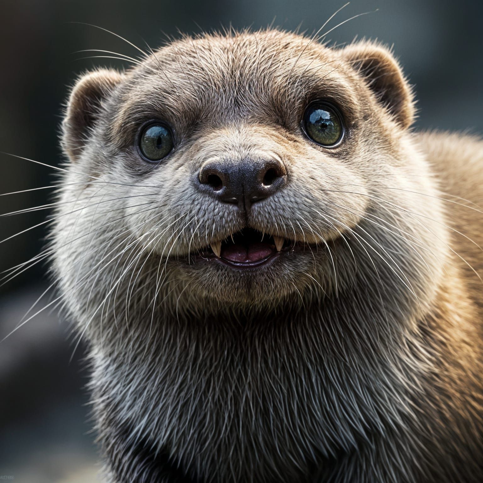 Adorable CGI Otter Portrait in Whimsical Style