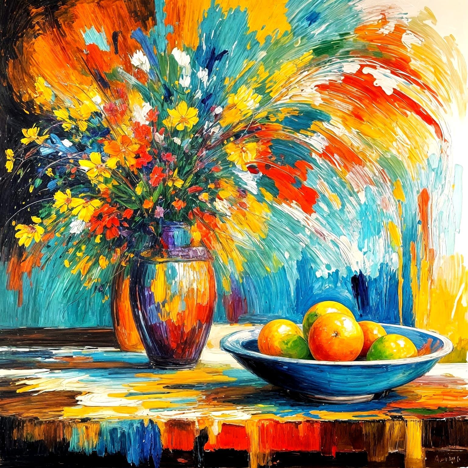 Masterful Painting with Bright Colors and Volume