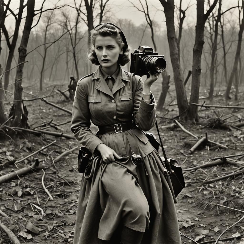Lee Miller, War Photographer, on Battlefield
