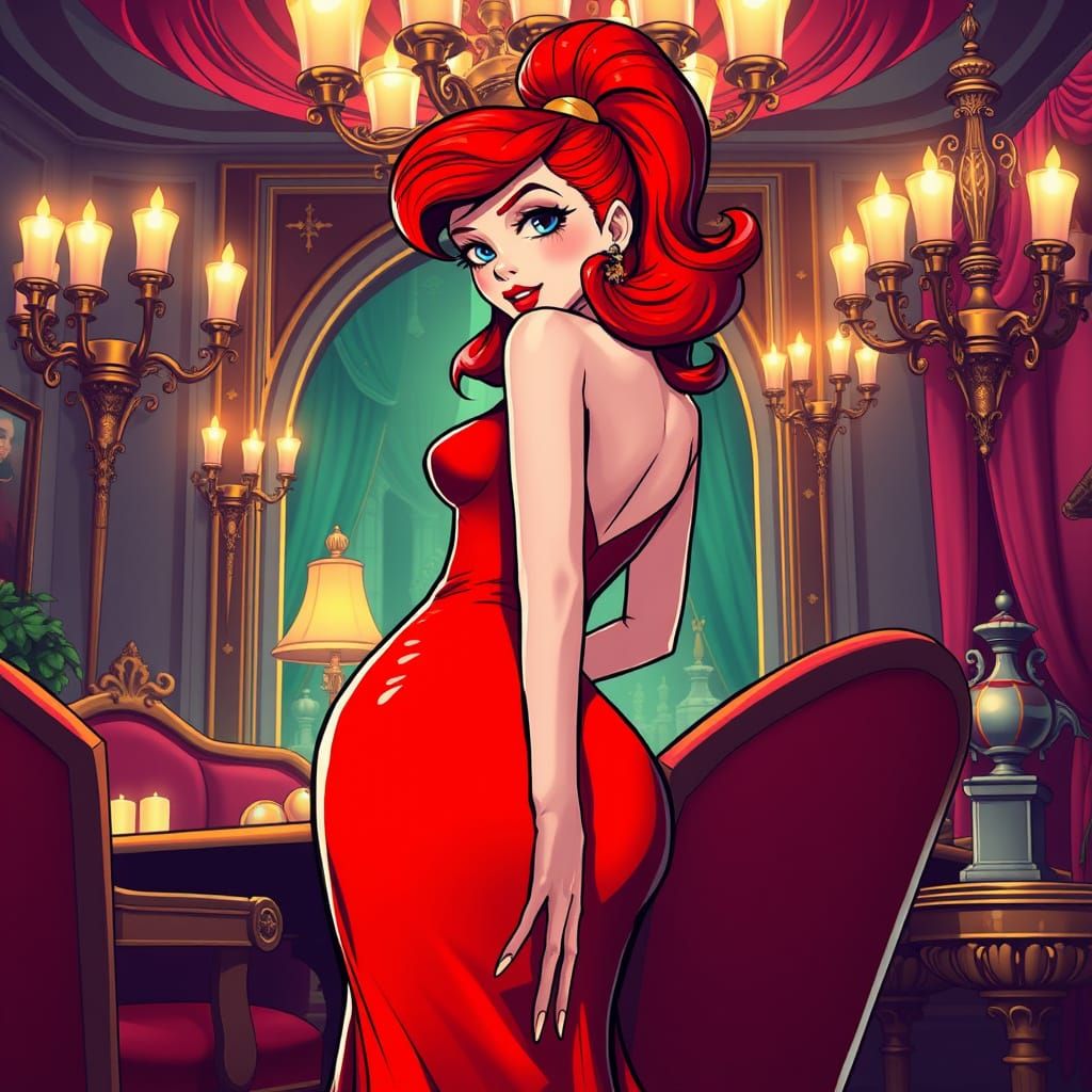Jessica Rabbit in Anime Style Red Gown