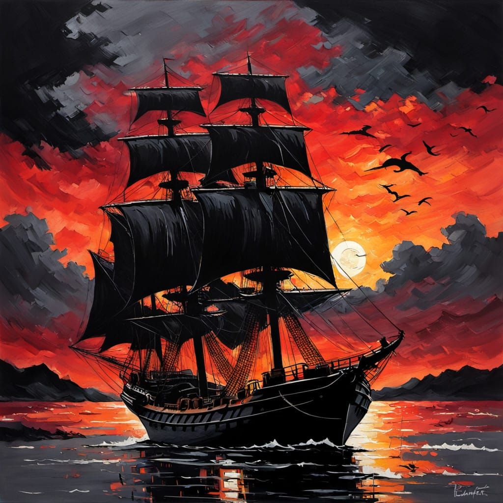 Silhouette of a ship