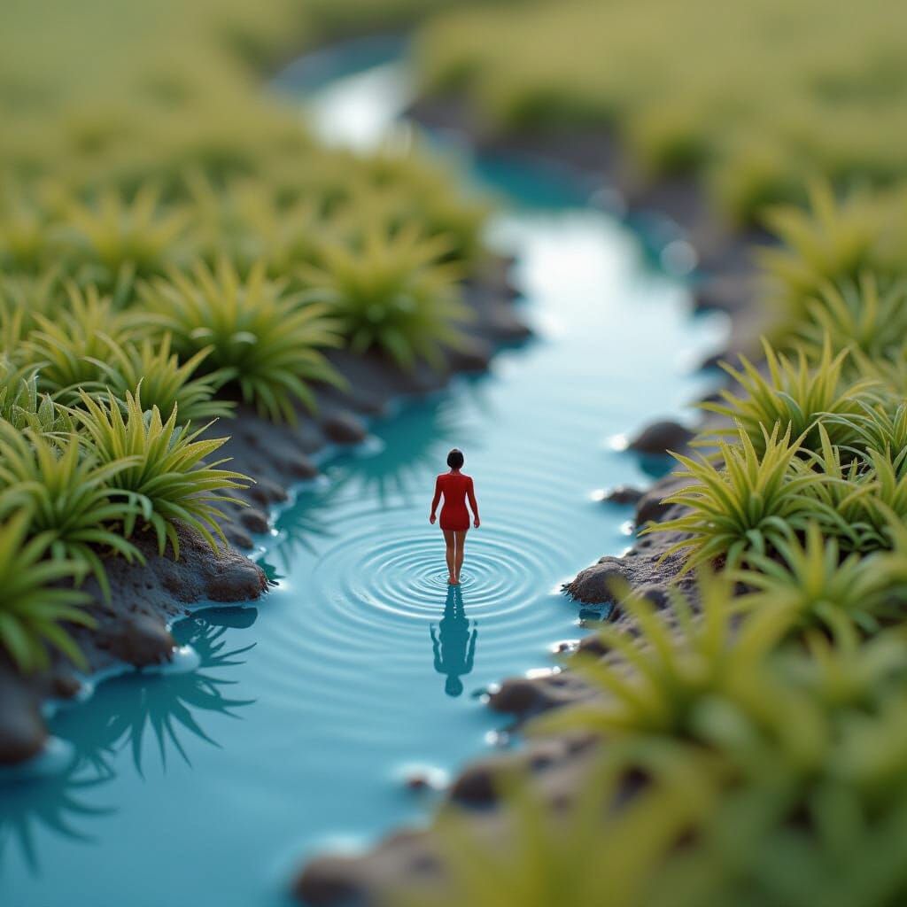 Abstract Bodyscape with Miniature Tilt-Shift Effect