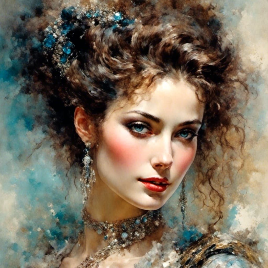 Portrait of Smiling Woman with Strong Expression