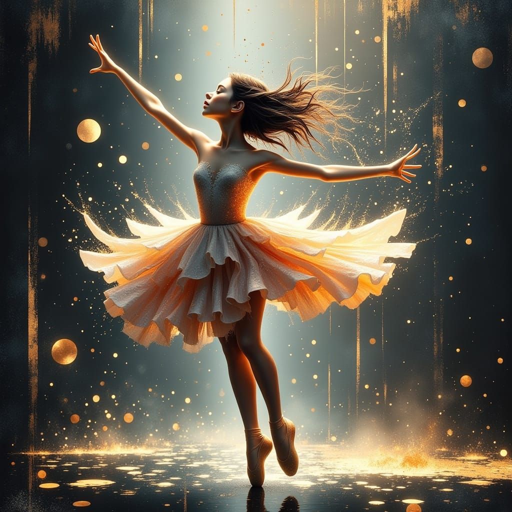 Ethereal Ballet Dancer in a Vibrant, Fantastical World
