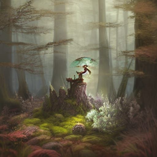 Stone Fairytale Monsters in Twilight Forest