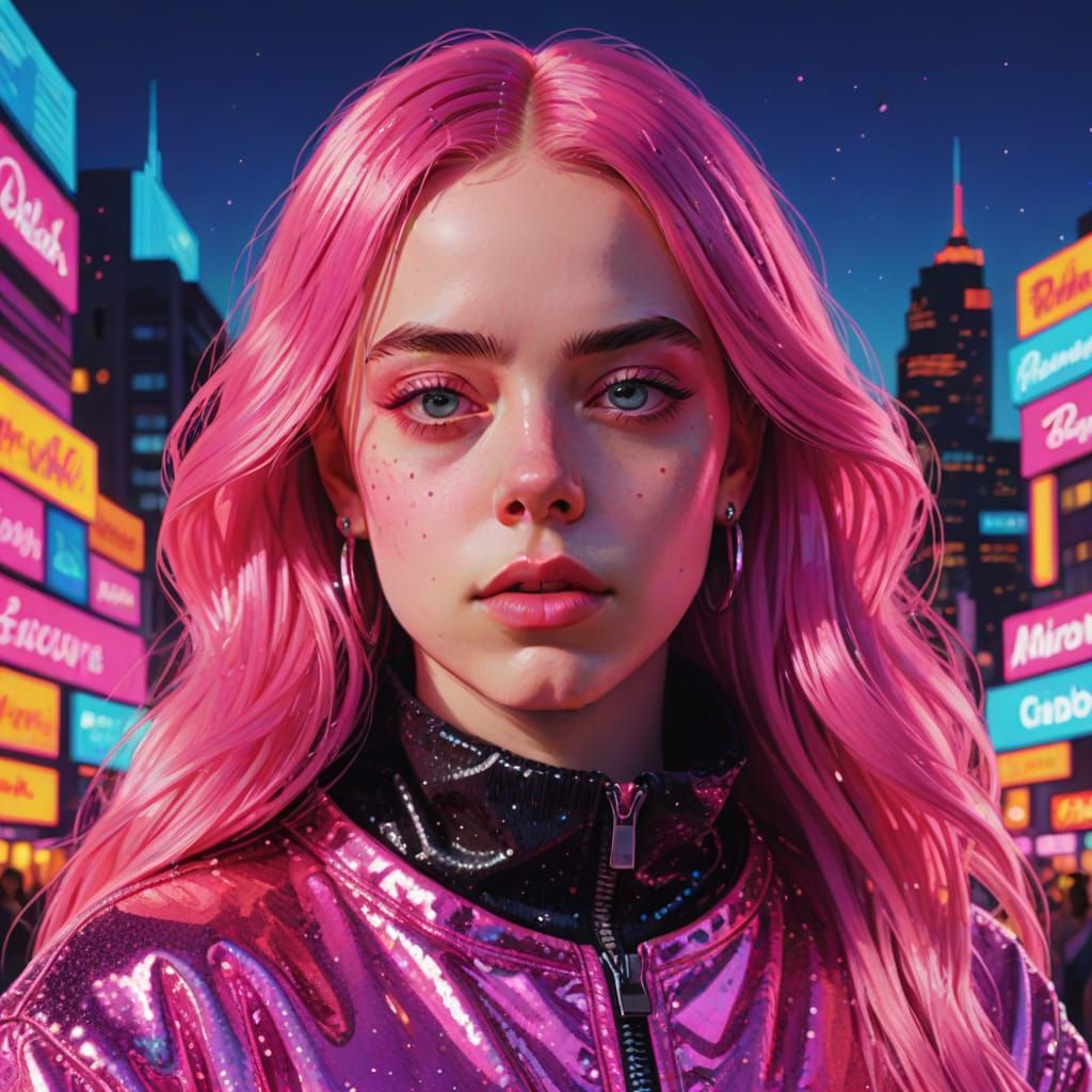 Billie Eilish as Barbie: Pop Art Portrait
