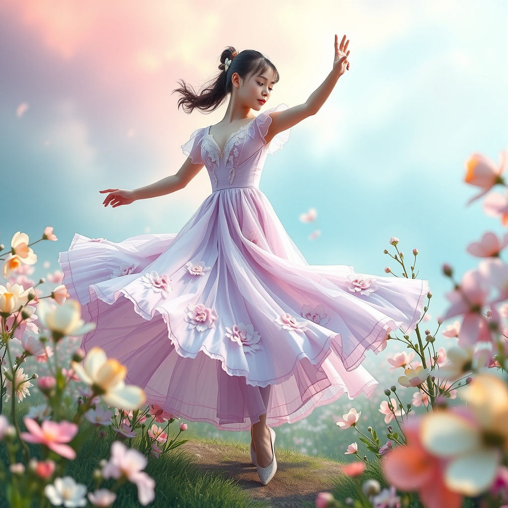 Spring Goddess in Whimsical Bloom