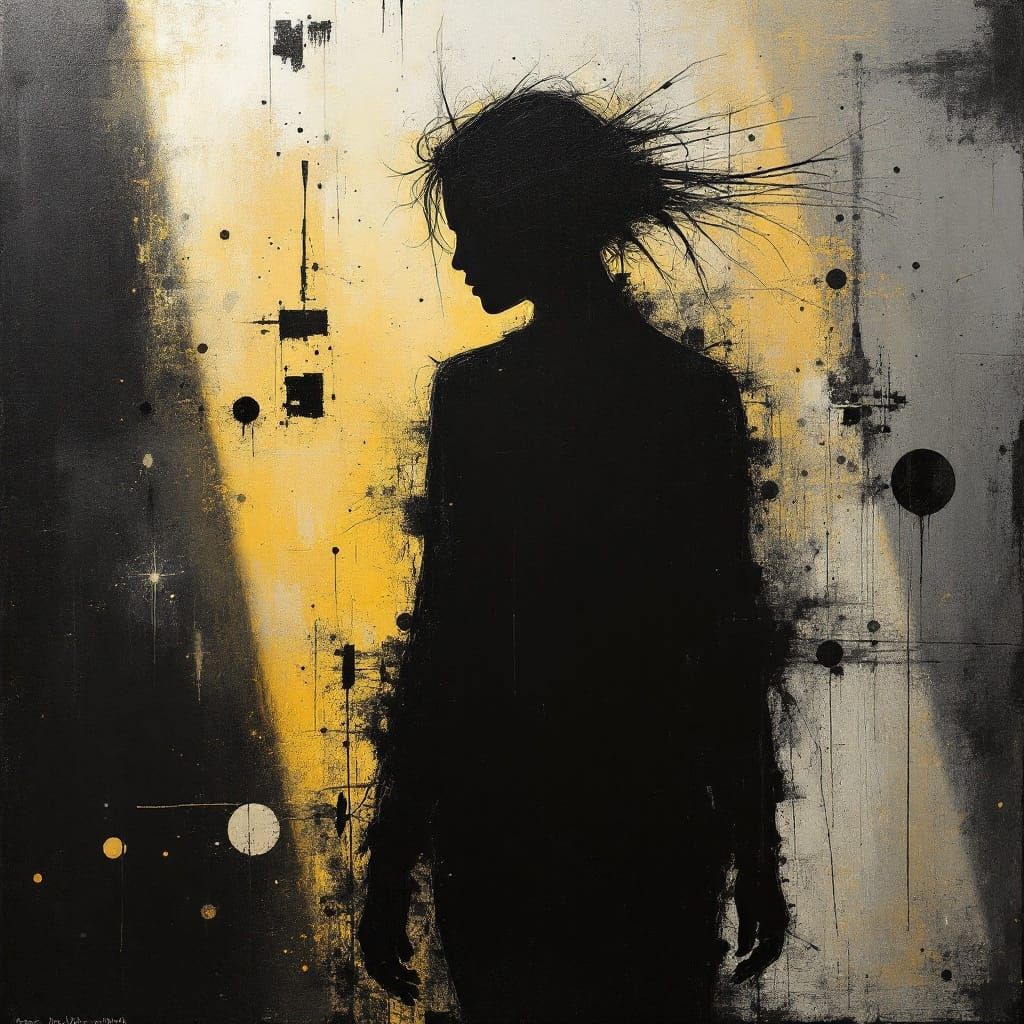 Dramatic Urban Portrait in Basquiat-Caravaggio Style