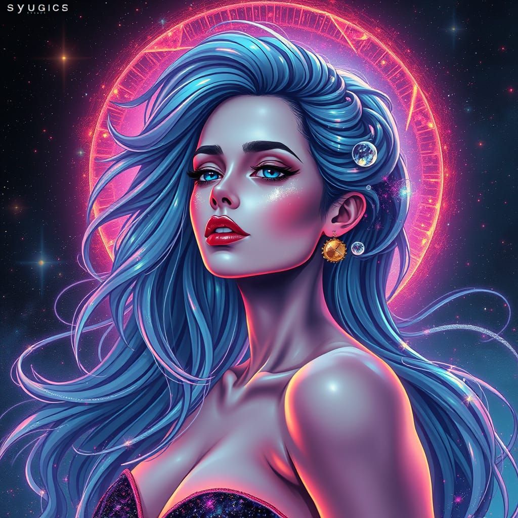 Ethereal Goddess in Cosmic Splendor