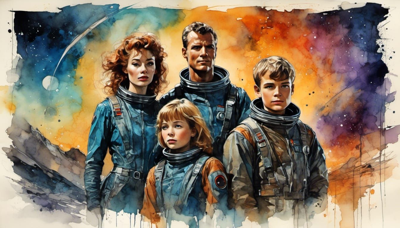 Lost in Space Robinson Family in Splash Art
