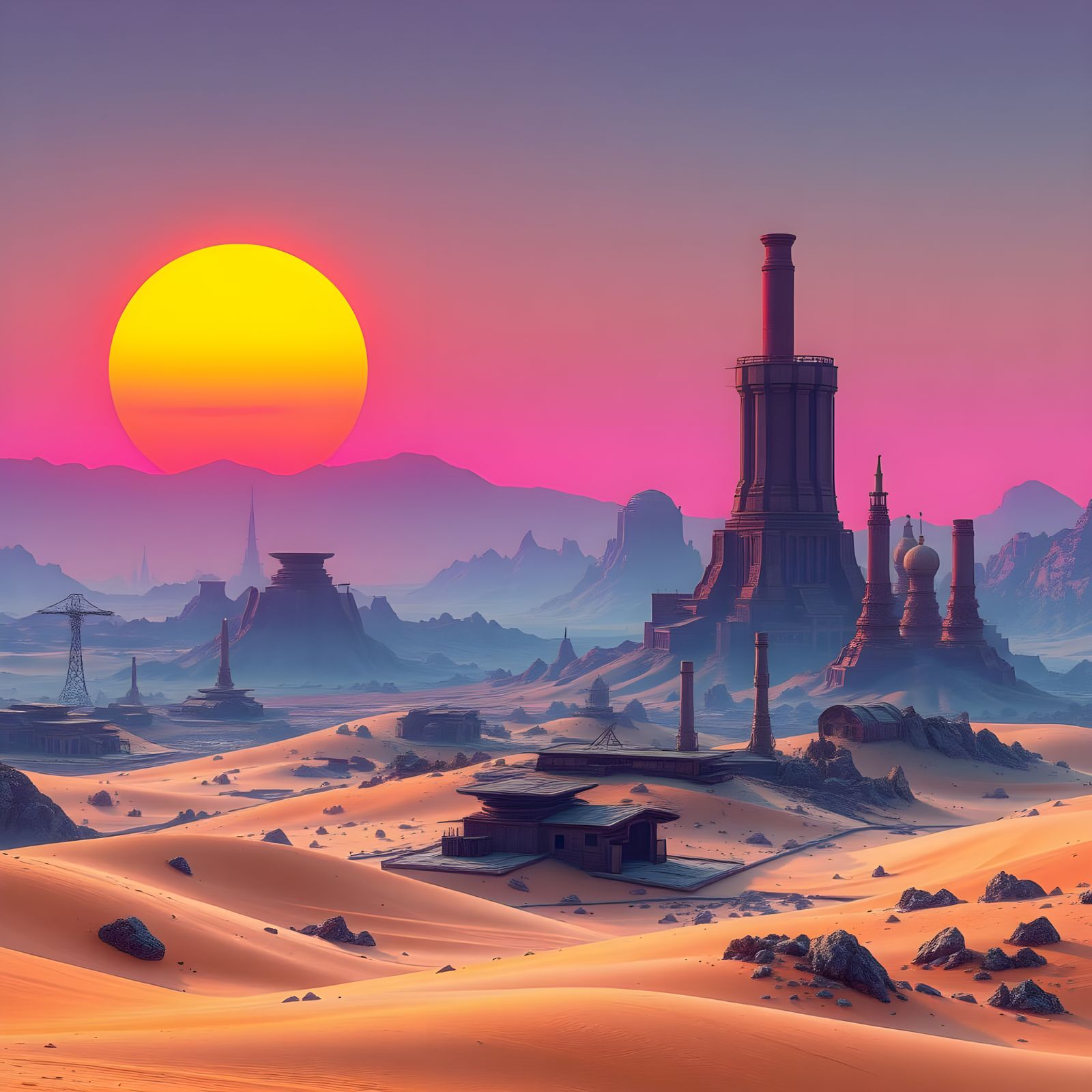 Breathtaking Double Sunrise on a Dune Planet