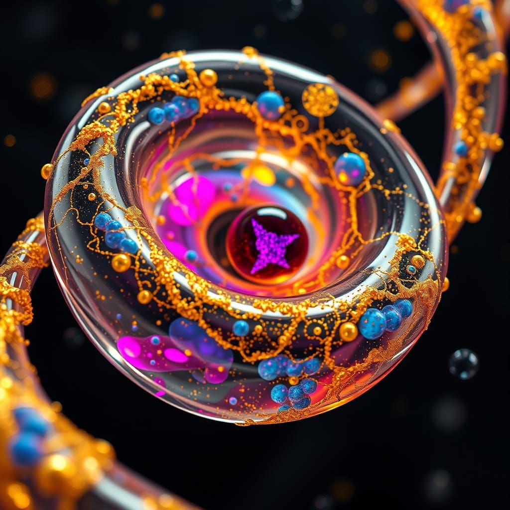 Cosmic Life Birth in Liquid Sculpture