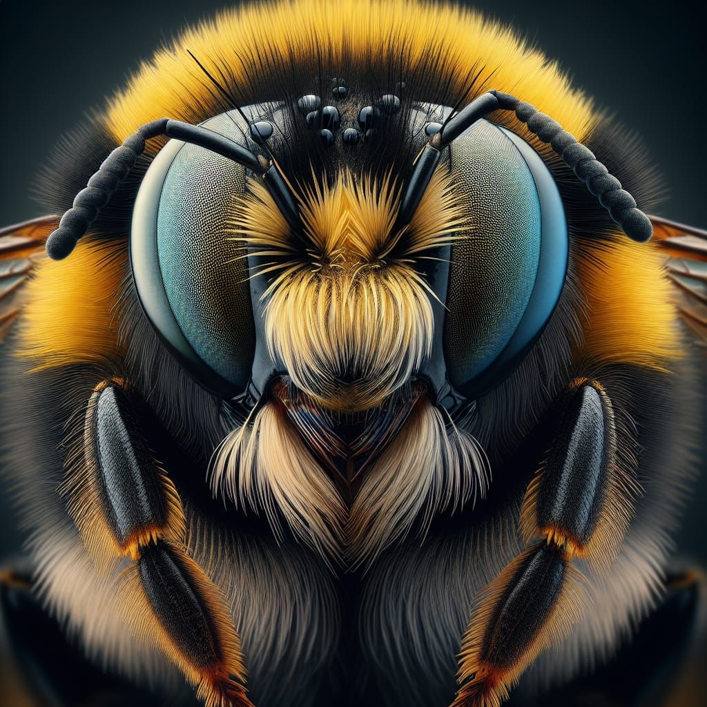 High-Resolution Macro Photography of a Bumblebee in Nature