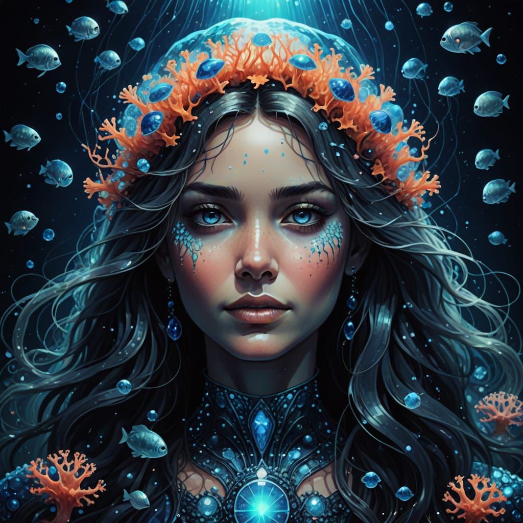 Nereid Goddess Speio in Holographic Cosmic Style