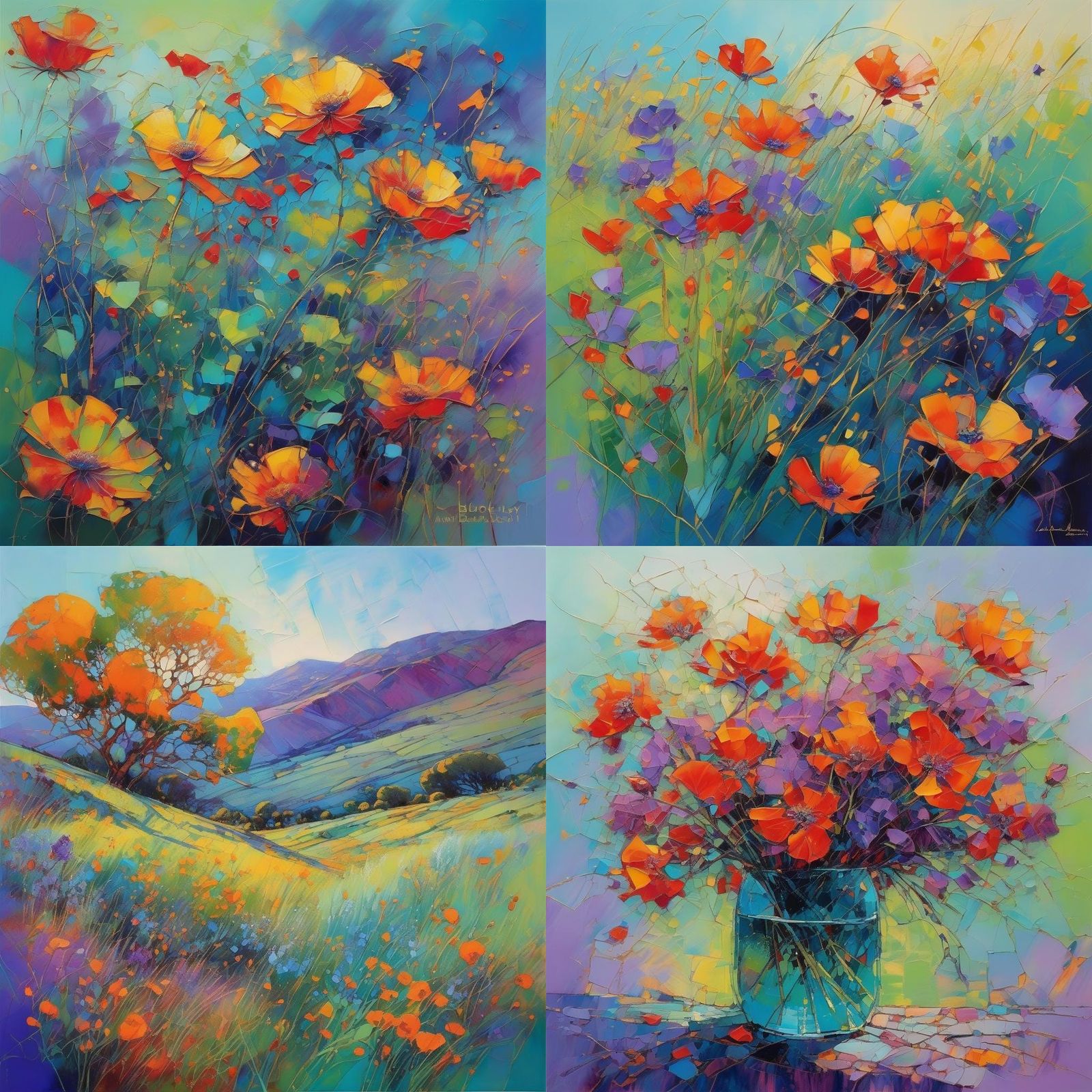 Lush Landscape in Impressionistic Style