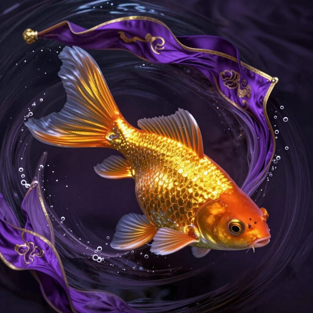 Samurai Goldfish in Ornate Armor