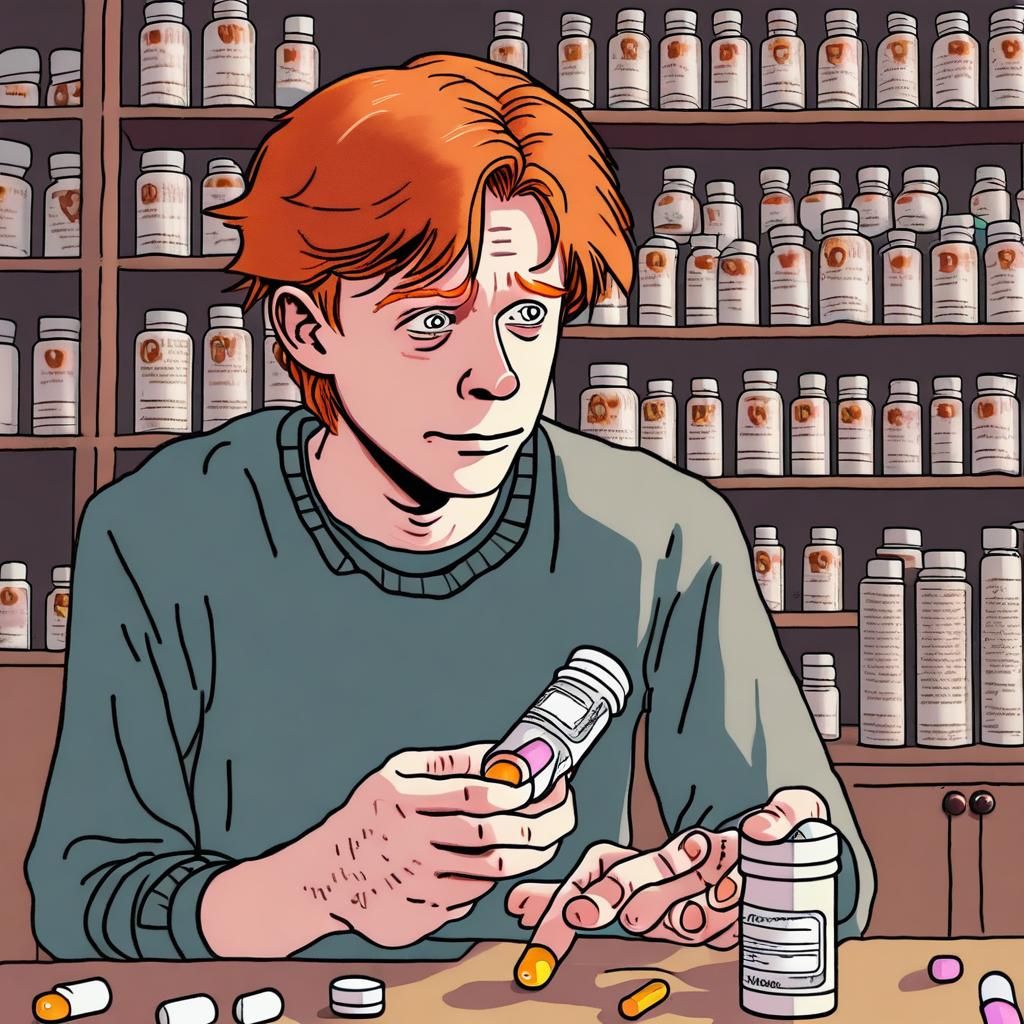 Ronald Weasley Taking Medication: Digital Art