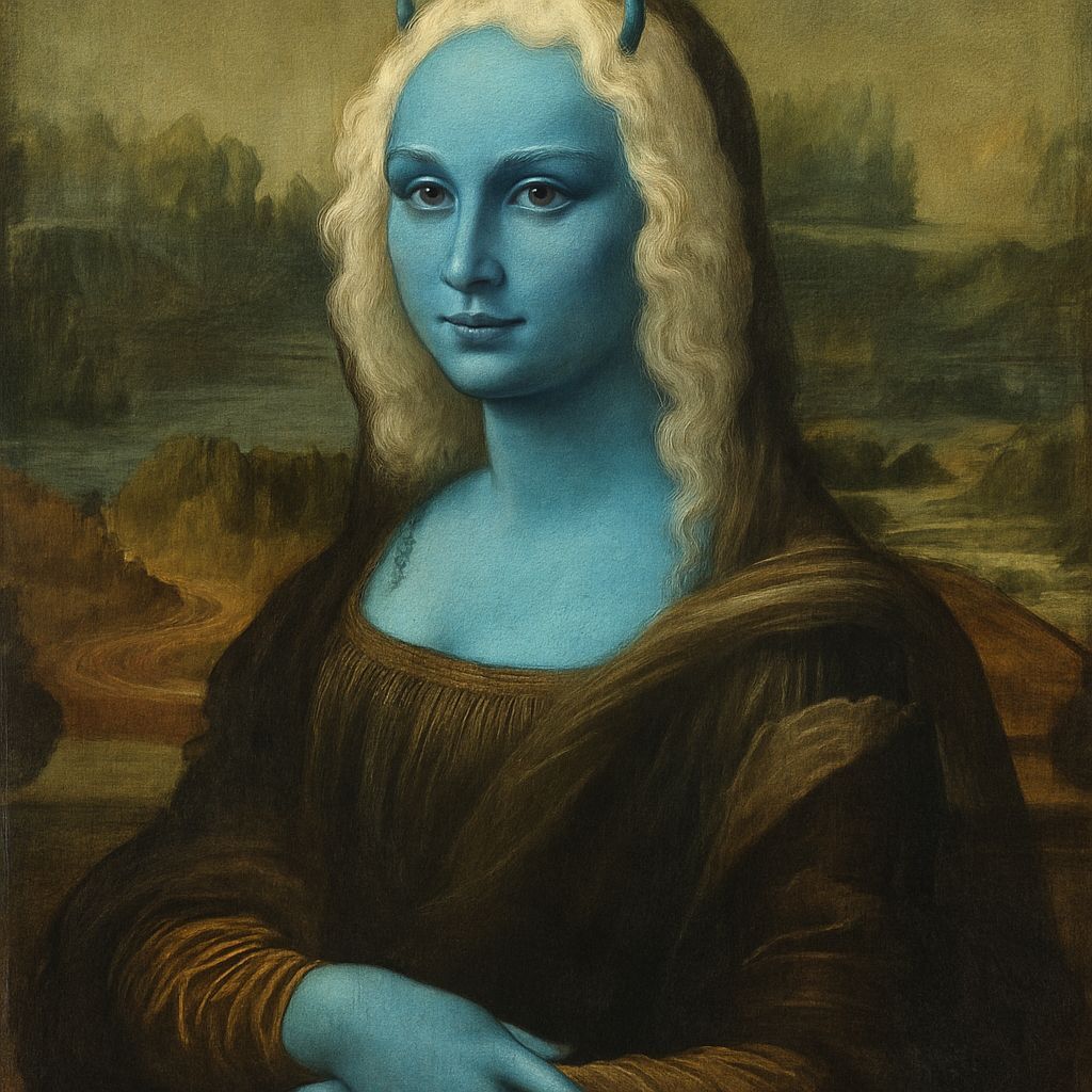 Andorian Woman as Mona Lisa Portrait