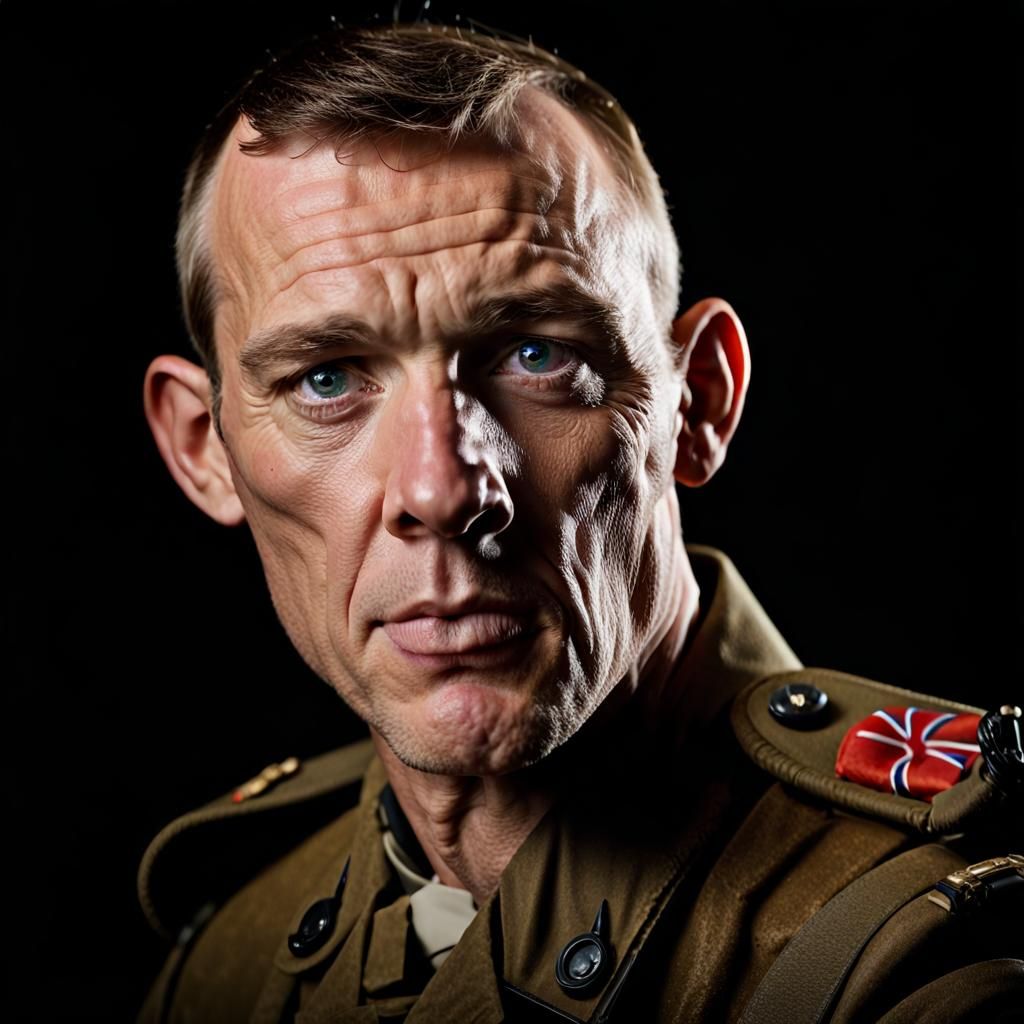 British Soldier Portrait after Combat