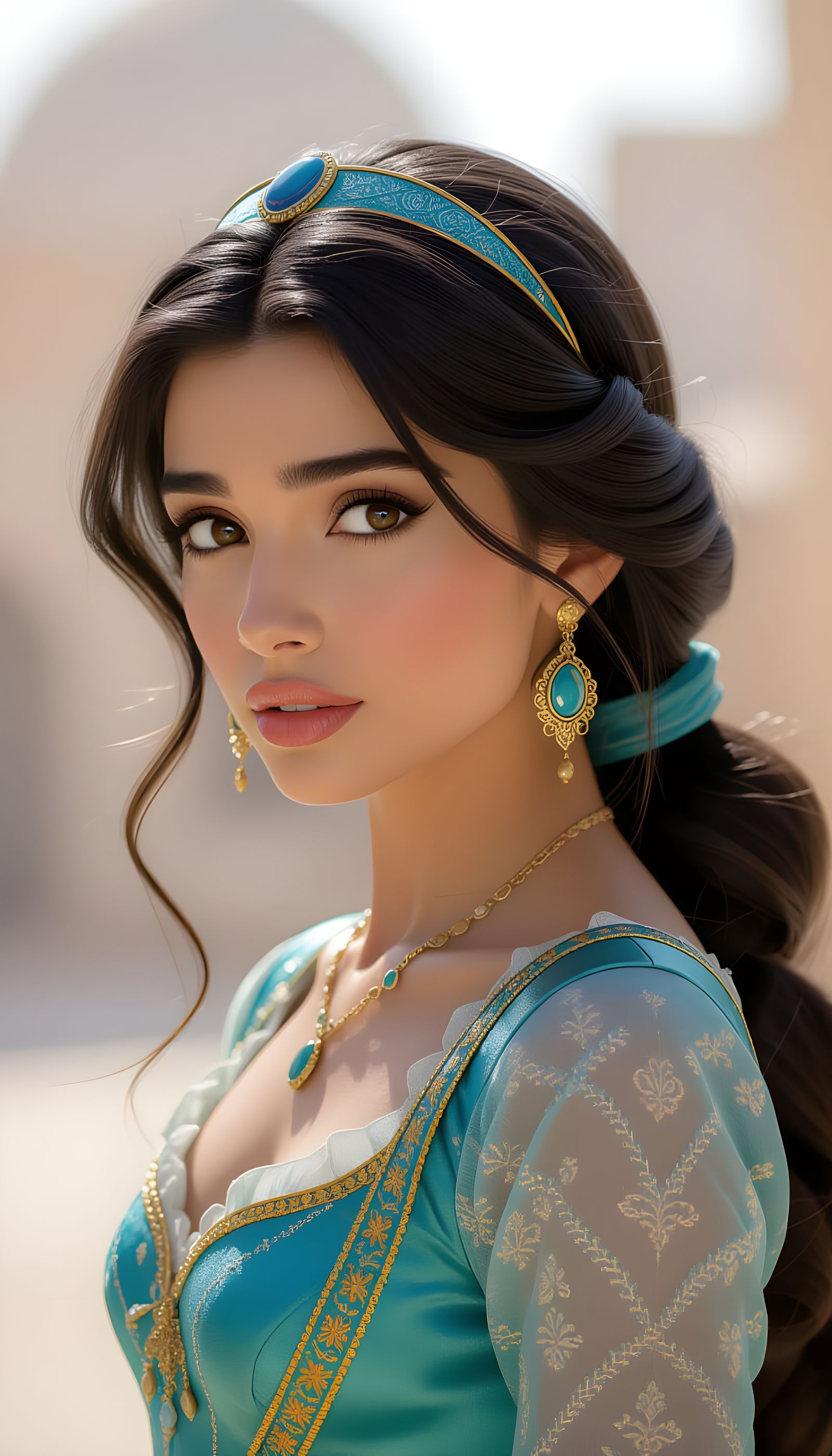 Jasmine Portrait: Realistic Pixar Style Cinematic