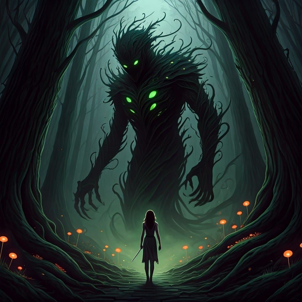 Moonlit Majesty in a Dark Woodland Realm